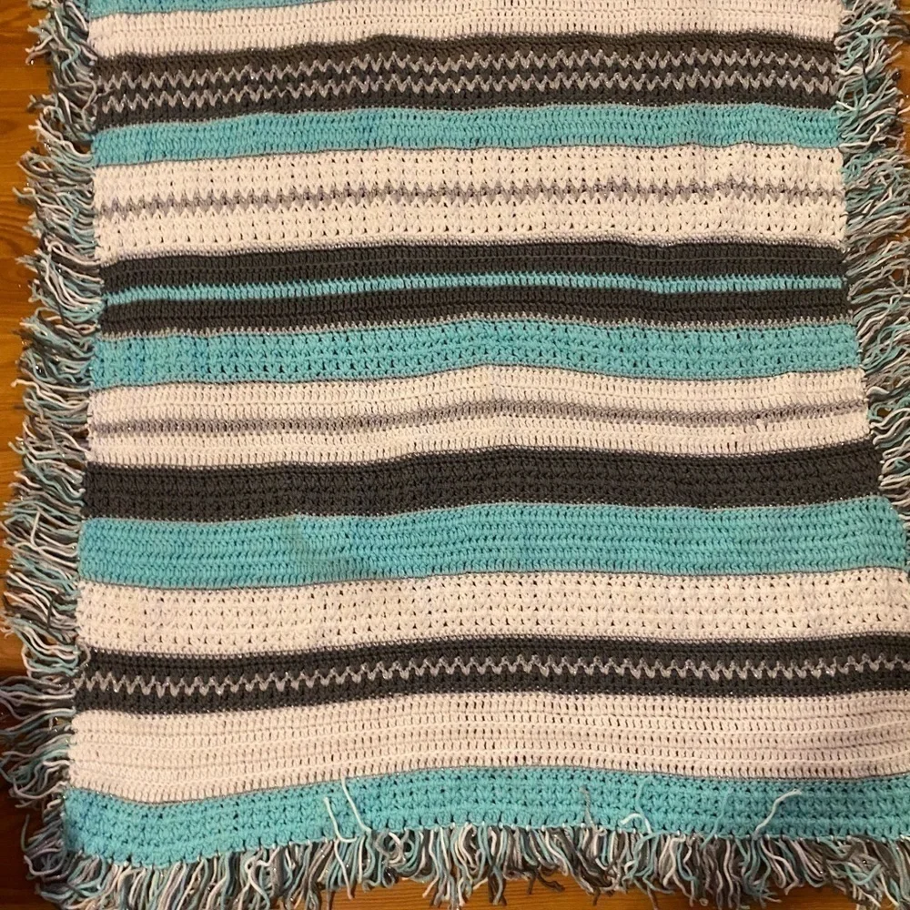Hand Crafted Crochet Baby Blanket 45” x 45” (GE)